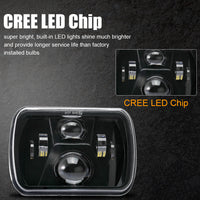 5x7 7x6 inch Led Headlights Replacement for Jeep YJ Cherokee XJ H5054 H6054LL 6052 6053 2 Pcs