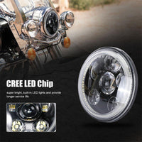 5-3/4" Round Silver LED Headlights for Harley Davidson Iron 883