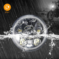 5-3/4" Round Silver LED Headlights for Harley Davidson Iron 883