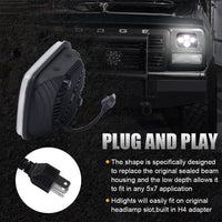 5x7 7x6 inch Led Headlights Replacement for Jeep YJ Cherokee XJ H5054 H6054LL 6052 6053 2 Pcs