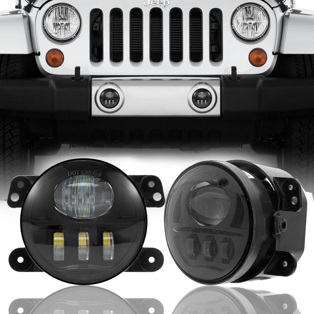 4 inch 50W LED Fog Lights for Jeep Wrangler JK LJ JKU TJ Grand Cherokee