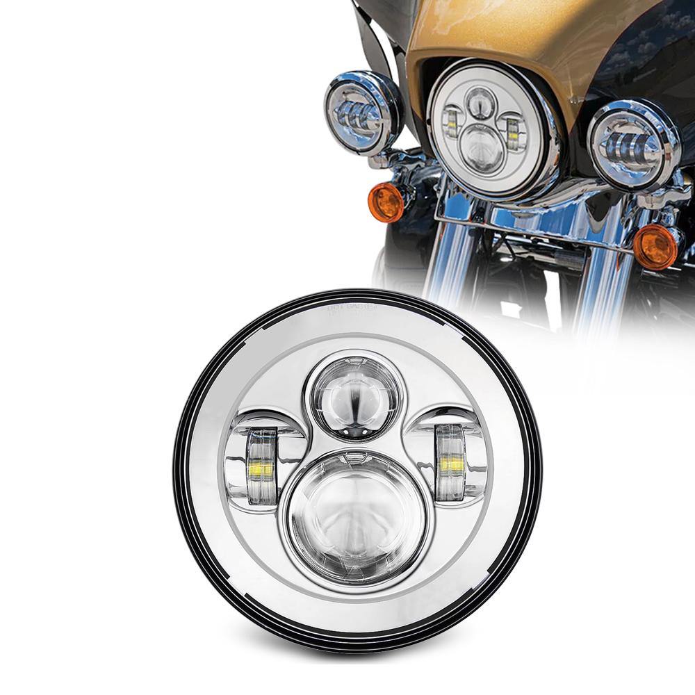 7 inch 4D 40W Round Motorcycle LED Headlights for Harley Davidson