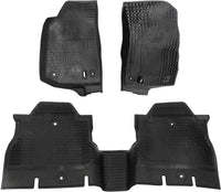 Front and Rear Black Slush Floor Mats for 2018-2020 Jeep Wrangler JL JLU 4 Door