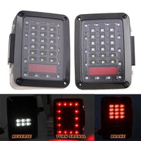 Clear Lens LED Tail Lights Brake Turn Signal Lamp For 2007-2017 Jeep Wrangler JK