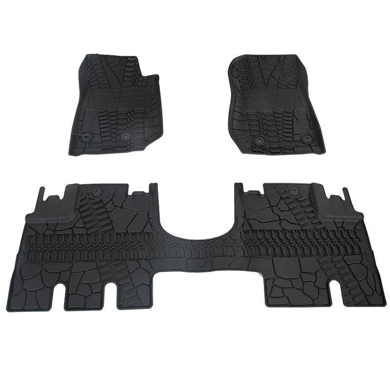 2014-2018 Jeep Wrangler JK JKU 4 Door Unlimited Front & Rear Floor Mats (Not for JK 2 Door & JL Model )