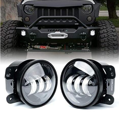 4 inch 30w LED Fog Lights for 07-17 Jeep Wrangler JK JKU TJ LJ