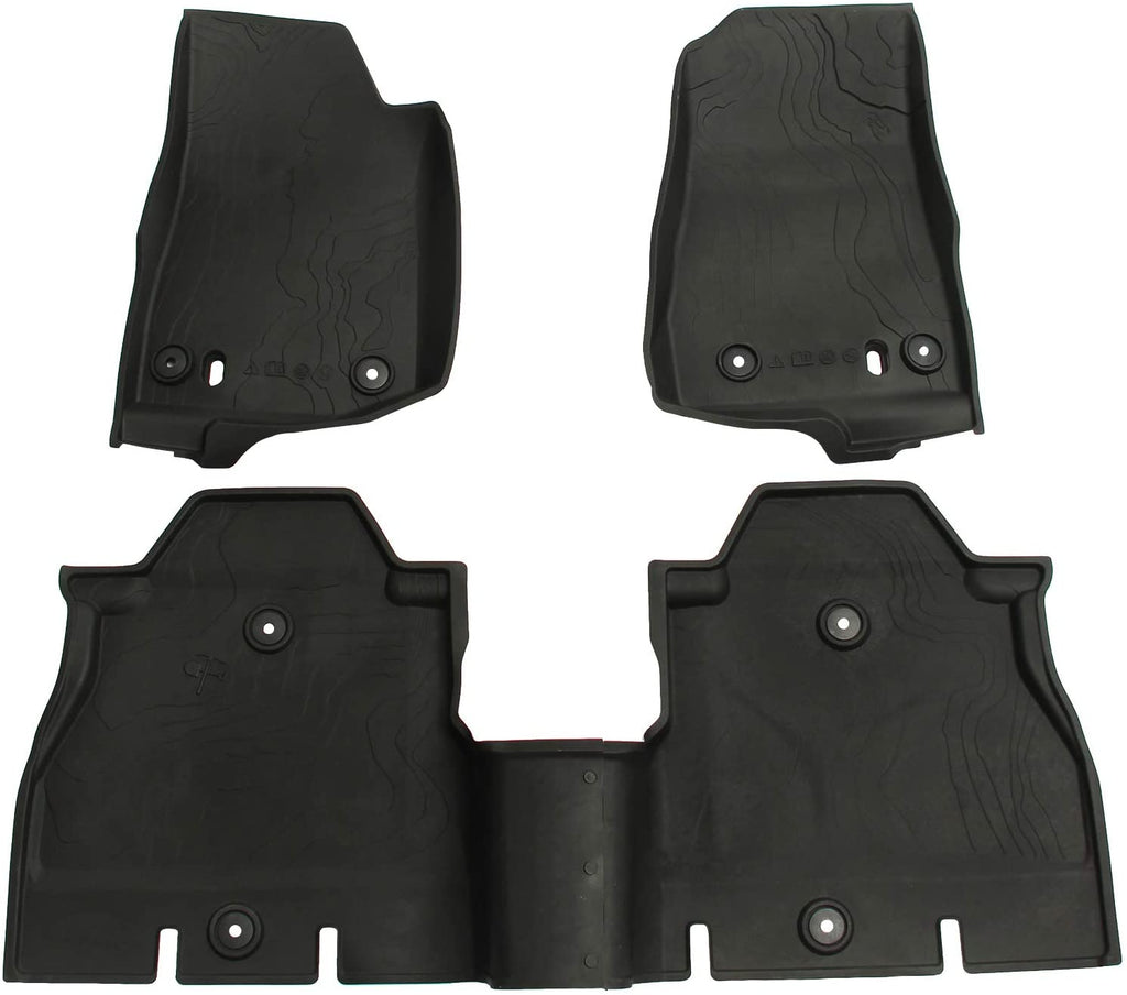 Front and Rear Black Slush Floor Mats for 2018-2020 Jeep Wrangler JL JLU 4 Door