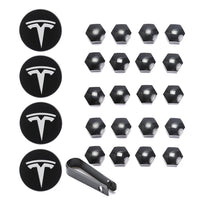 Tesla Model 3 4 PCS Logo Wheel Caps 20 PCS Wheel Lug Caps Kit