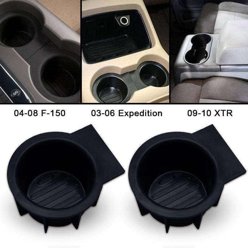 Cup Holder Insert 2pcs Fit 2004-2008 F150 (Flow Through Console)