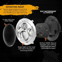 7 inch 4D 40W Round Motorcycle LED Headlights for Harley Davidson