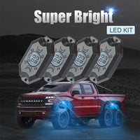 RGB-W 4 Pods LED Rock Lights With Phone App/Remote Control