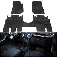 2014-2018 Jeep Wrangler JK JKU 4 Door Unlimited Front & Rear Floor Mats (Not for JK 2 Door & JL Model )