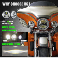 4.5 inch 5D 50w LED Auxiliary Spot Light Motorcycle Driving Lamp for Harley Davidson