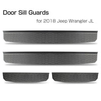 Front & Rear 4 Door Entry Guard Sill Plate Protectors for 2018 2019 Jeep Wrangler JL JLU