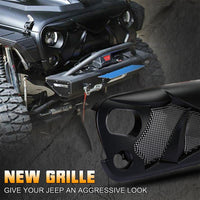 Front Cobra Grill Matte Black Grille For Jeep Wrangler JL