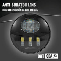 4" Black 5D Round LED Fog Lights For 2018-2020 Jeep Wrangler JL