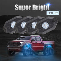 RGB 4 Pods LED Rock Lights for Truck Off Road Jeep SUV RZR UTV
