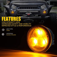 Amber/Smoke LED Front Turn Signal Lights for 2007-2018 Jeep Wrangler JK
