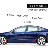 Tesla Model 3 Car Door Seal Kit Rubber 8 Pieces