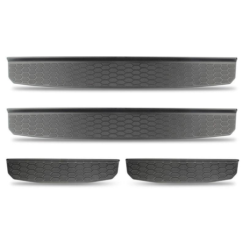 Front & Rear 4 Door Entry Guard Sill Plate Protectors for 2018 2019 Jeep Wrangler JL JLU