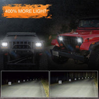 5x7 Square RGB Halo LED Headlights For Jeep YJ XJ GMC