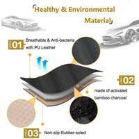 Universal Leather Car Seat Cushion Covers Front & Rear Fits Auto (Trucks, Vans, SUV), Black, 3-Pack