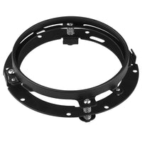 7 inch Round Silver/Black Headlight Ring Mounting Bracket Compatible with Harley Davidson