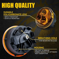 Amber/Smoke LED Front Turn Signal Lights for 2007-2018 Jeep Wrangler JK