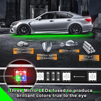 RGB LED Rock Lights Strip Lights Kit With APP & Remote Control For Car