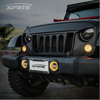 4 Inch Led Fog Lights White & Yellow Halo Ring DRL For Jeep Wrangler JK JKU