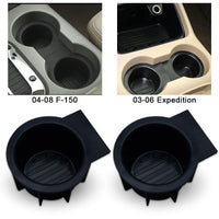 Cup Holder Insert 2pcs Fit 2004-2008 F150 (Flow Through Console)