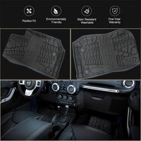 2014-2018 Jeep Wrangler JK JKU 4 Door Unlimited Front & Rear Floor Mats (Not for JK 2 Door & JL Model )