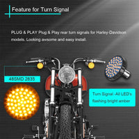 Front Amber LED Turn Signal Lights 1156 LED Lighting Bulb for Harley Davidson