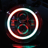 7 inch Halo Rotating RGB LED Headlights for Jeep Wrangler TJ LJ JK JKU 1996-2018