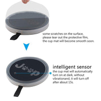 Car RGB LED Cup Holder Mats Lights for Jeep Wrangler JK  Interior Accessories