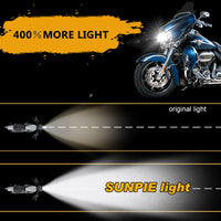 7" LED Headlight With 4.5" Fog Passing Lights & Bracket Mounting Ring Combo Kits for Harley Davidson
