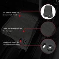 Front and Rear Black Slush Floor Mats for 2018-2020 Jeep Wrangler JL JLU 4 Door