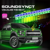 RGB LED Rock Lights Strip Lights Kit With APP & Remote Control For Car