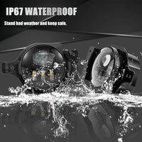 4" Black 5D Round LED Fog Lights For 2018-2020 Jeep Wrangler JL