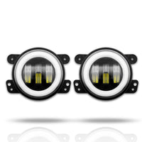 4 inch 30w Cree RGB Rotating Halo LED Fog Lights For Jeep Wrangler JK JKU & Harley