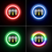 4 inch 30w Cree RGB Rotating Halo LED Fog Lights For Jeep Wrangler JK JKU & Harley