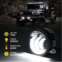 4 inch 30w LED Fog Lights for 07-17 Jeep Wrangler JK JKU TJ LJ