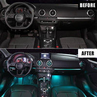 RGB Car Interior LED Strip Lights 4 Pods Kit