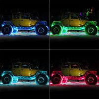 RGB-W 8 Pods LED Rock Lights With Mobile Bluetooth APP/Remote Control