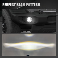 4" Black 5D Round LED Fog Lights For 2018-2020 Jeep Wrangler JL