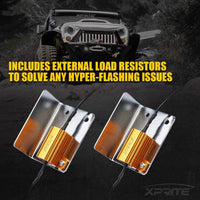 Amber/Smoke LED Front Turn Signal Lights for 2007-2018 Jeep Wrangler JK