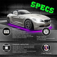 RGB LED Rock Lights Strip Lights Kit With APP & Remote Control For Car