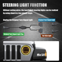 7" New 5D White/Yellow Halo LED Headlights For Jeep Wrangler JK With Amber Turn Signal