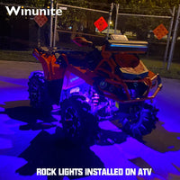 Winunite 12 Pods RGB LED Rock Lights APP/Remote Control Neon LED Light Kit for Off Road Trucks SUV Car ATV UTV