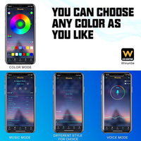 Winunite 12 Pods RGB LED Rock Lights APP/Remote Control Neon LED Light Kit for Off Road Trucks SUV Car ATV UTV